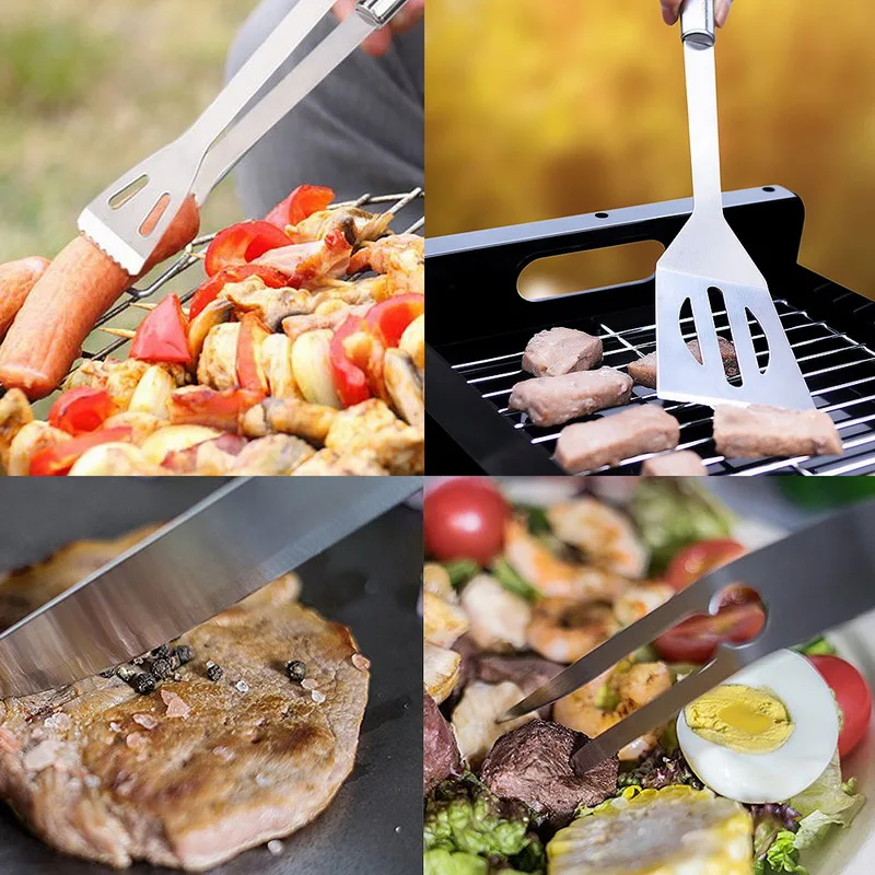 Stainless Steel BBQ Tools Set Fork Knife Brush Skewers Barbecue Grill Utensil Camping Outdoor Cooking Kitchen Accessories
Stainless Steel BBQ Tools Set Fork Knife Brush Skewers Barbecue Grill Utensil Camping Outdoor Cooking Kitchen Accessories