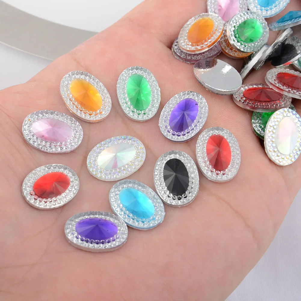 BOLIAO 40Pcs 13mm*18mm ( 0.51in*0.71in ) Oval Resin No Hole Glue Rhinestone Flat back Clothes Home Decor Handmade Art Work
BOLIAO 40Pcs 13mm*18mm ( 0.51in*0.71in ) Oval Resin No Hole Glue Rhinestone Flat back Clothes Home Decor Handmade Art Work