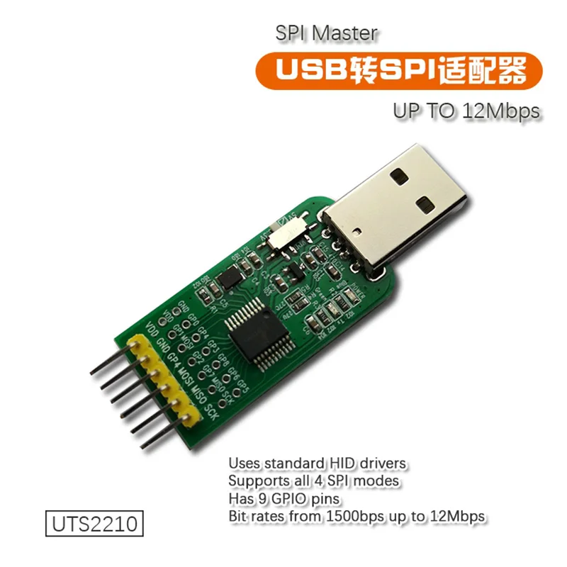 USB to SPI SPI Master HID device MCP2210 New Version MISO MOSI Terminal Adapter Converter
USB to SPI SPI Master HID device MCP2210 New Version MISO MOSI Terminal Adapter Converter