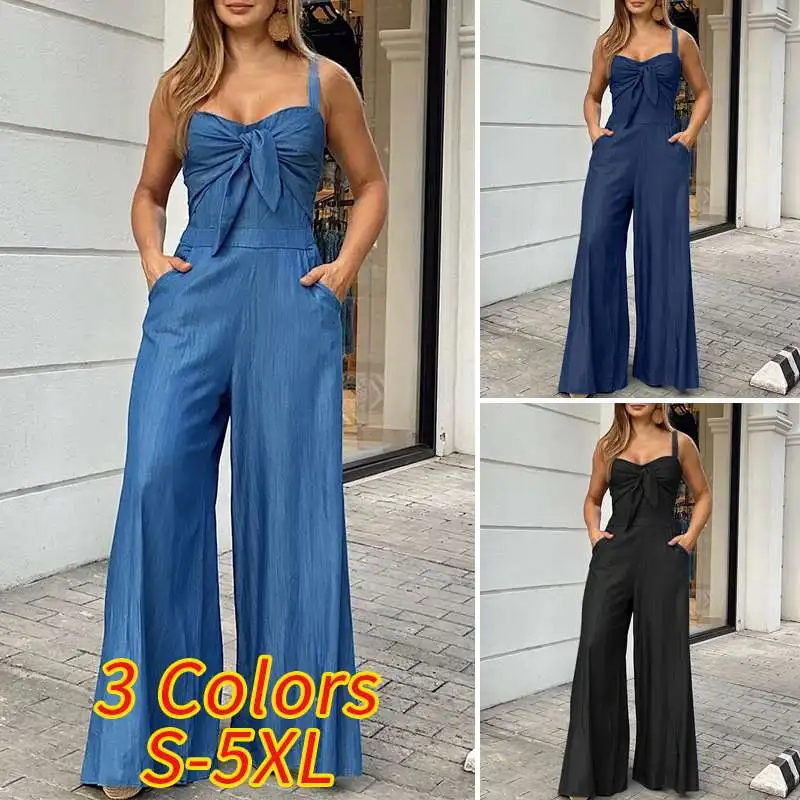 Women'Overalls Summer Jumpsuits Casual Solid Color Wide Leg Pants Long Trousers Oversized Pants 2021 VONDA Pantalon Femme
Women'Overalls Summer Jumpsuits Casual Solid Color Wide Leg Pants Long Trousers Oversized Pants 2021 VONDA Pantalon Femme