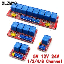 DC 5V 12V 24V 1 2 4 6 8 Channel Relay Module Board Shield with Optocoupler / High and Low Level Trigger for arduino Raspberry Pi
