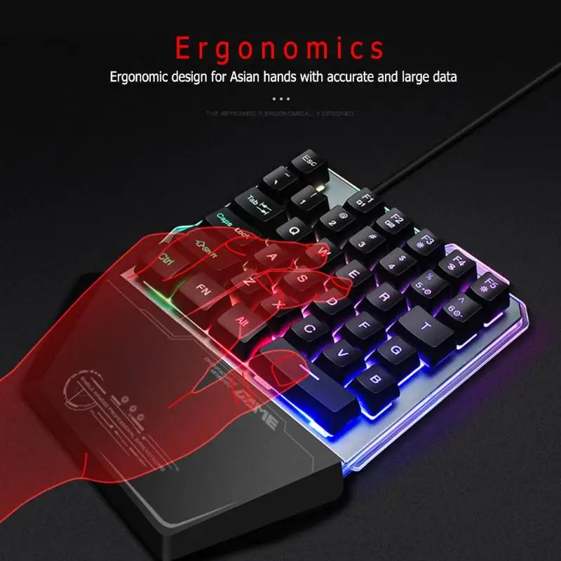 G40 с помощью одной руки RGB Механическая игровая клавиатура Большие размеры 35-ключ