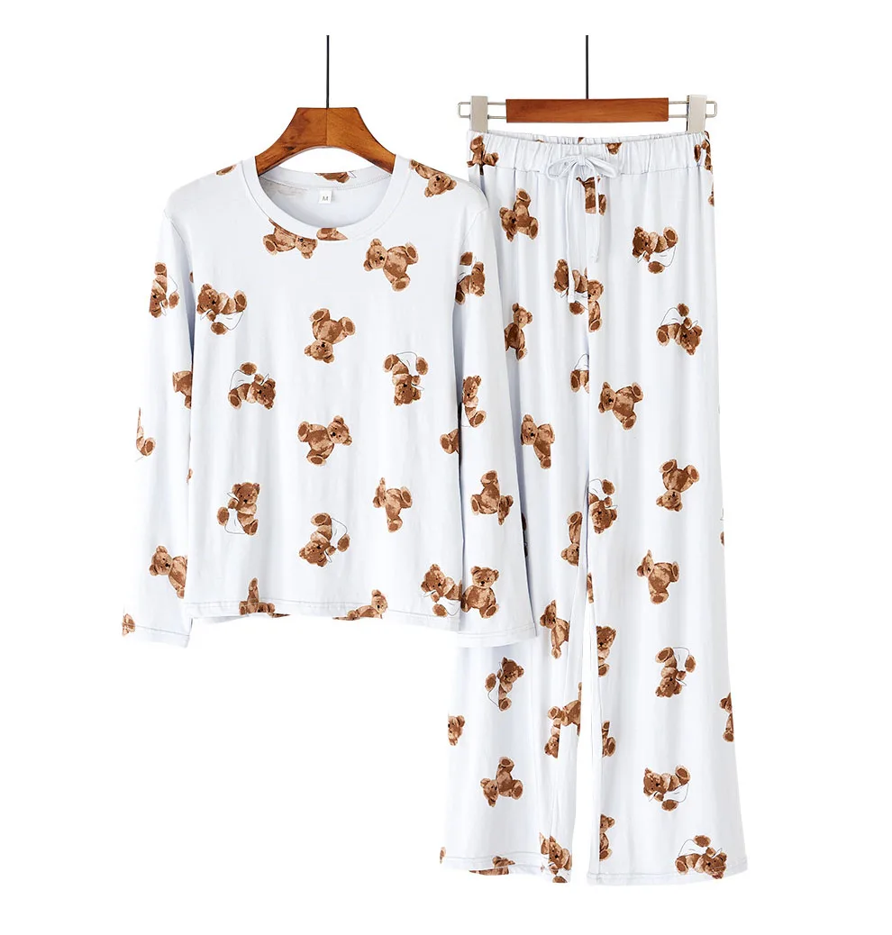 Women Cartoon Pajamas Set Casual Sleepwear Modal 2PCS Long Sleeve Long Pants Soft Homewear Intimate Lingerie Cute Nightwear
Women Cartoon Pajamas Set Casual Sleepwear Modal 2PCS Long Sleeve Long Pants Soft Homewear Intimate Lingerie Cute Nightwear