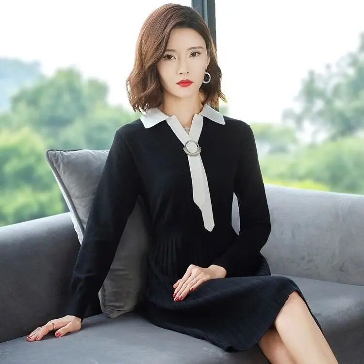 2020 New Luxury Autumn and Winter Sweater Dress Female New Knit Dress Sweater Loosebottoming Solid Color Woman Dress Hot S63
2020 New Luxury Autumn and Winter Sweater Dress Female New Knit Dress Sweater Loosebottoming Solid Color Woman Dress Hot S63