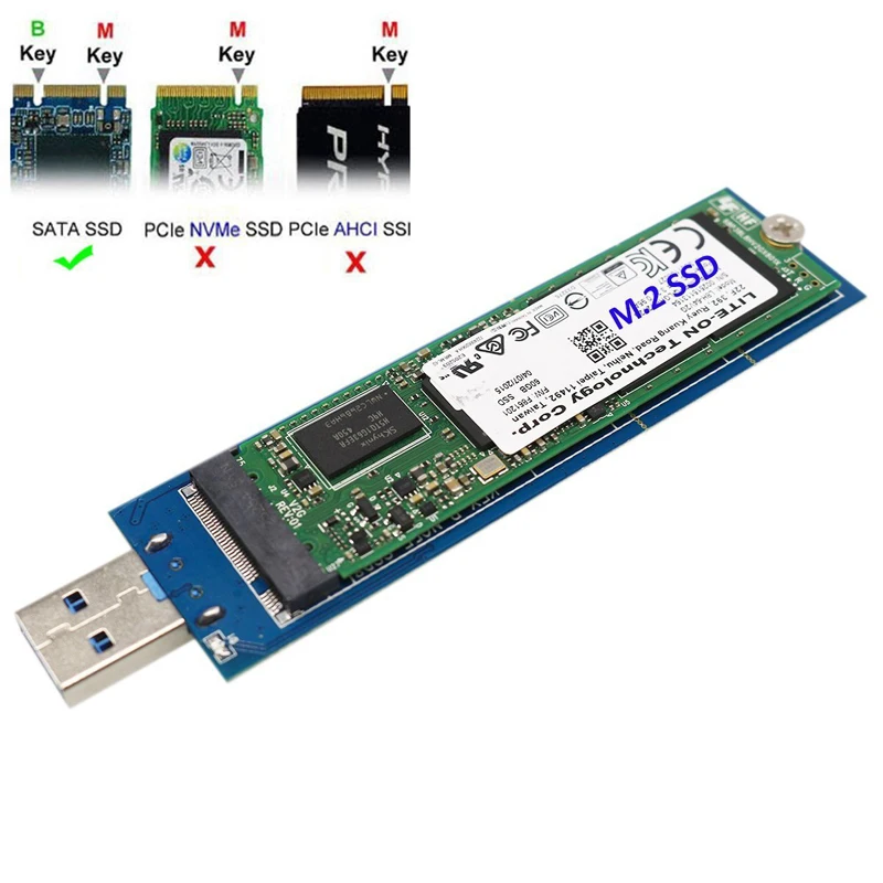 

USB3.0 TO M.2 NGFF SSD External Enclosure 22mm * 30mm / 42mm / 60mm /80 mm Storage Case Adapter Aluminium Random Color