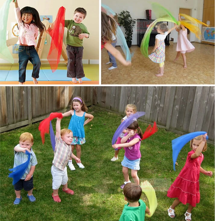 6 шт видов цветов шарфы для гимнастики Аксессуары игр на улице игрушки Танцы и
