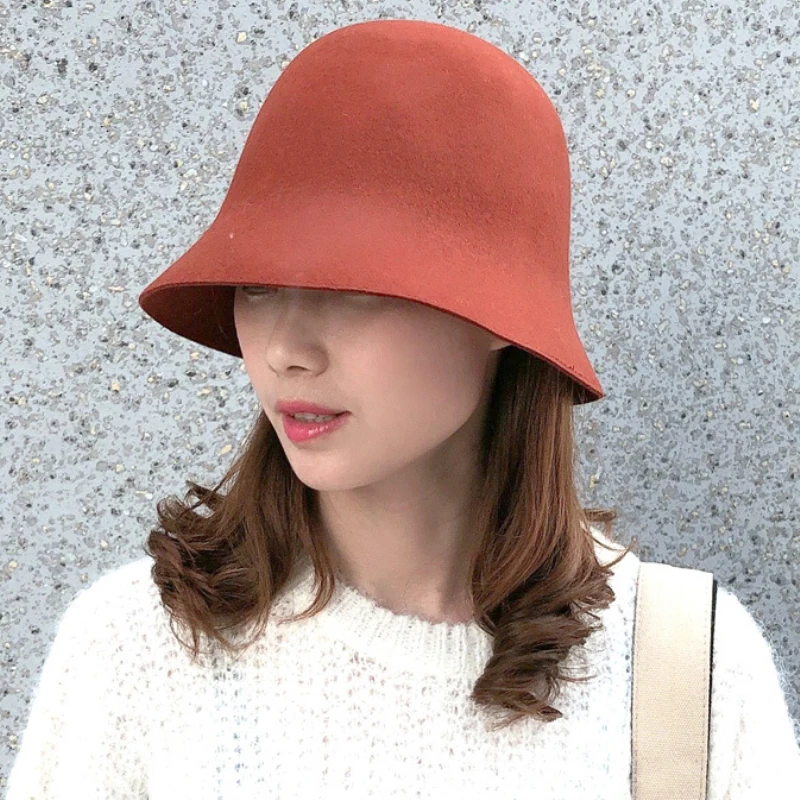 HT2802 New Women Autumn Winter Hat Ladies Solid Plain Wool Hat High Quality Bucket Cap Female Cloche Hat Fedora Women Bucket Hat
HT2802 New Women Autumn Winter Hat Ladies Solid Plain Wool Hat High Quality Bucket Cap Female Cloche Hat Fedora Women Bucket Hat