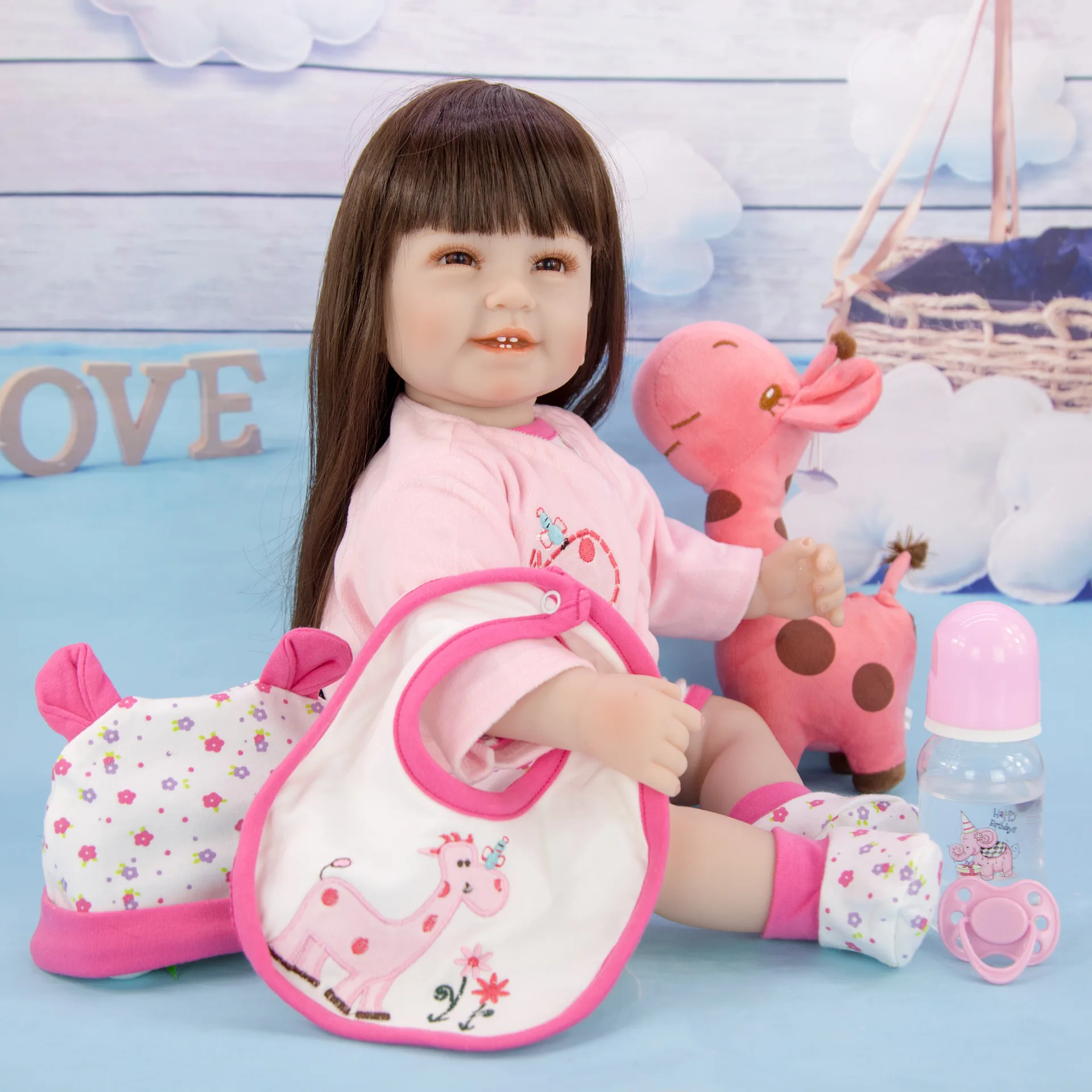 55cm Silicone Baby Doll That Look Real Soft Body Girl Long Hair Doll Toy For Child Holiday Christmas Gift Children Toys Bonecas
55cm Silicone Baby Doll That Look Real Soft Body Girl Long Hair Doll Toy For Child Holiday Christmas Gift Children Toys Bonecas