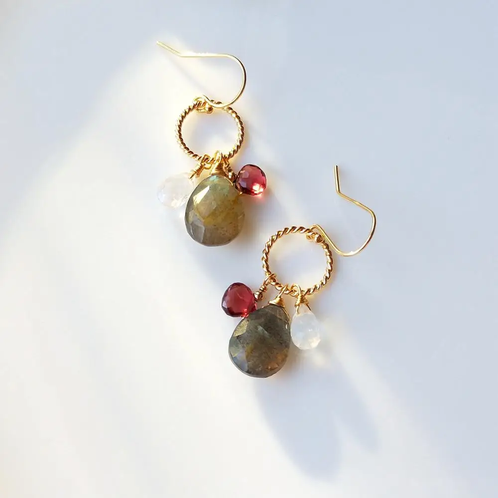 LiiJi Unique Drop Earring Labradorite Garnet Moonstone Drop Beads Earrings Handmade Vintage 925 Sterling Silver Gold Color
LiiJi Unique Drop Earring Labradorite Garnet Moonstone Drop Beads Earrings Handmade Vintage 925 Sterling Silver Gold Color