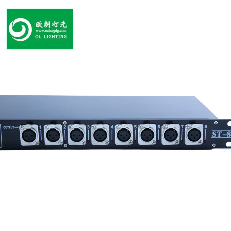 Stage lighting equipment DMX512 signal amplifier 8-channel optically isolated output signal amplifier
Stage lighting equipment DMX512 signal amplifier 8-channel optically isolated output signal amplifier