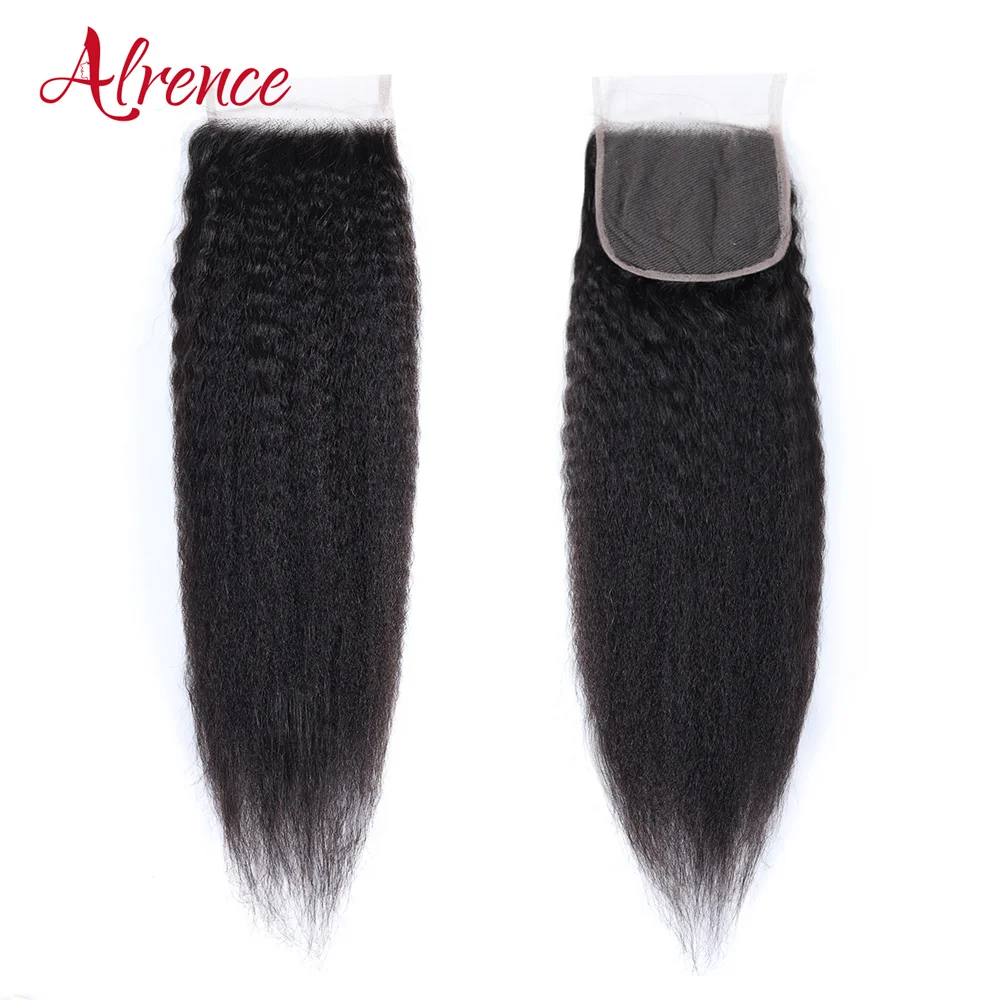 Kinky Straight Lace Closure 4X4 Yaki Lace Closure For Wig Brazilian Human Hair With Baby Hair Non-Remy Hair Extensions Alrence
Kinky Straight Lace Closure 4X4 Yaki Lace Closure For Wig Brazilian Human Hair With Baby Hair Non-Remy Hair Extensions Alrence