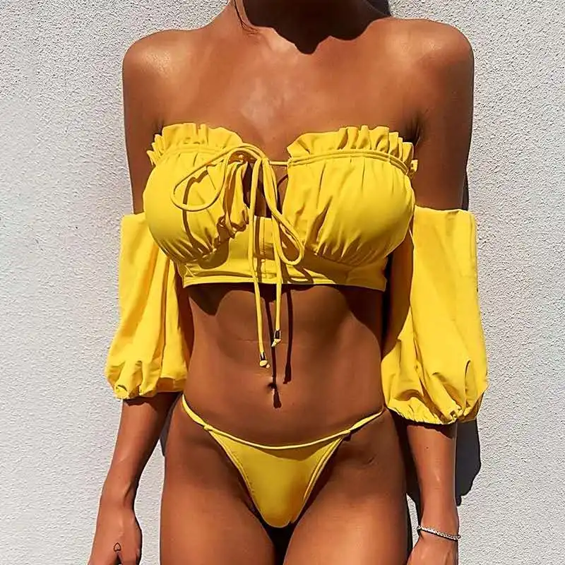 Sexy Bikini Sets 2020 New Tube Top Swimsuit Women Mini Thong Bikini Sets for Women Solid Beach Wear Bandage Summer Bikini Bather
Sexy Bikini Sets 2020 New Tube Top Swimsuit Women Mini Thong Bikini Sets for Women Solid Beach Wear Bandage Summer Bikini Bather