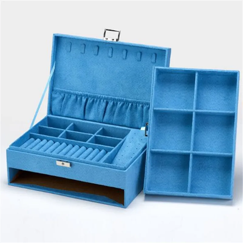 European Style Double Layer Large Capacity Elegant Flannel Jewelry Box With Lock Fashion Trendy Leader Velvet Jewelry Box New
European Style Double Layer Large Capacity Elegant Flannel Jewelry Box With Lock Fashion Trendy Leader Velvet Jewelry Box New