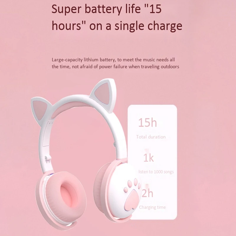 Cat Headset with Mic Kids Bluetooth 5.0 Cute LED Light Noise Stereo 
Cat Headset with Mic Kids Bluetooth 5.0 Cute LED Light Noise Stereo