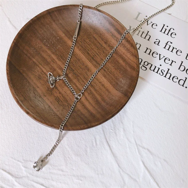 Subeads 925 Sterling Silver Vintage Universe Planet Choker Neckalce Good Luck Saturn Clavicle Chain Long Tassel Necklace Jewelry
Subeads 925 Sterling Silver Vintage Universe Planet Choker Neckalce Good Luck Saturn Clavicle Chain Long Tassel Necklace Jewelry