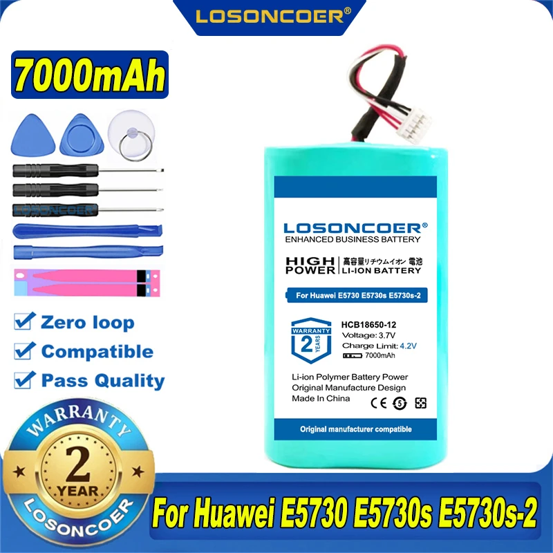 100% Original LOSONCOER NEW 7000mAh HCB18650-12 Battery For Huawei E5730 E5730s E5730s-2 Batteries | Электроника