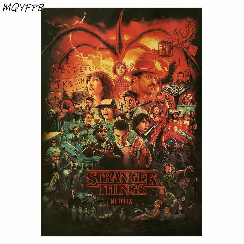 Movie Stranger Things Season A Collection Of Characters Kraft Paper Poster Wall Sticker Home Decoration Painting 50.5x35cm
Movie Stranger Things Season A Collection Of Characters Kraft Paper Poster Wall Sticker Home Decoration Painting 50.5x35cm
