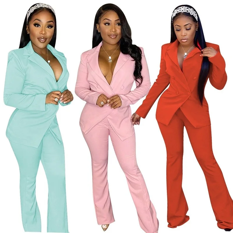 2021 Women's Two-piece Long-sleeved Suit Office Pants Sexy Autumn and Winter New Fashion Casual Solid Color Suit Two-piece Suit
2021 Women's Two-piece Long-sleeved Suit Office Pants Sexy Autumn and Winter New Fashion Casual Solid Color Suit Two-piece Suit