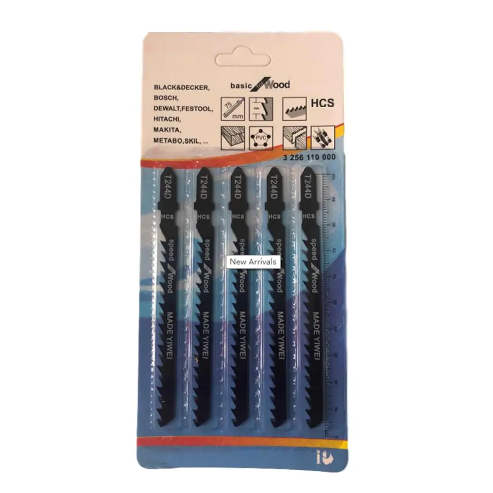 5pcs HCS 6T Jig Saw Blades For Curve Cutting, Soft Wood, Plywood, Laminated Board, Chipboard, Fiberboards
5pcs HCS 6T Jig Saw Blades For Curve Cutting, Soft Wood, Plywood, Laminated Board, Chipboard, Fiberboards