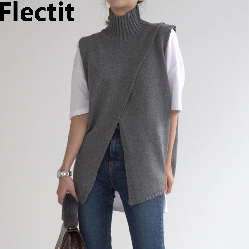 Flectit Knit Vest Womens Turtleneck Sweater Vest With Slit Sleeveless Pullover Cozy Chic Outfit *
Flectit Knit Vest Womens Turtleneck Sweater Vest With Slit Sleeveless Pullover Cozy Chic Outfit *