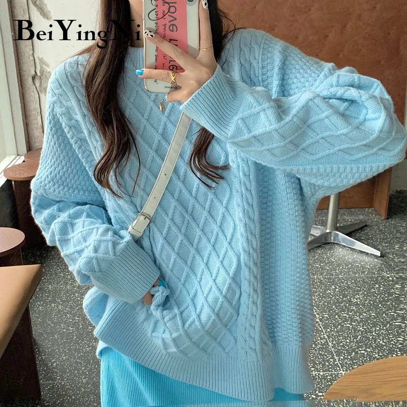 Beiyingni Women's Sweaters Casual Vintage Knitted Thicken Plaid Plus Size Sweater Female Solid Color Korean CHIC Stylish Jumpers
Beiyingni Women's Sweaters Casual Vintage Knitted Thicken Plaid Plus Size Sweater Female Solid Color Korean CHIC Stylish Jumpers