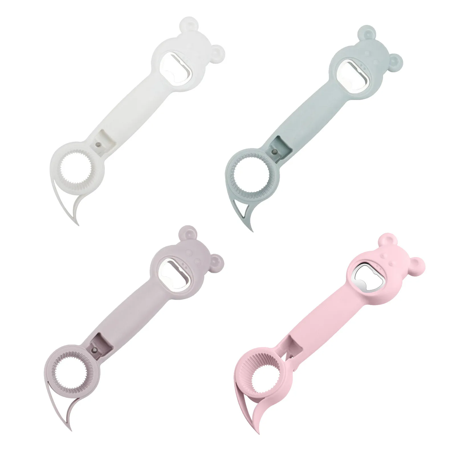 40# 4-in-1 Can Bottle Cap Multifunctional 4pcs Opener Canned Bottle Screw Caps Beverages Corkscrew Multifunctional Tools
40# 4-in-1 Can Bottle Cap Multifunctional 4pcs Opener Canned Bottle Screw Caps Beverages Corkscrew Multifunctional Tools