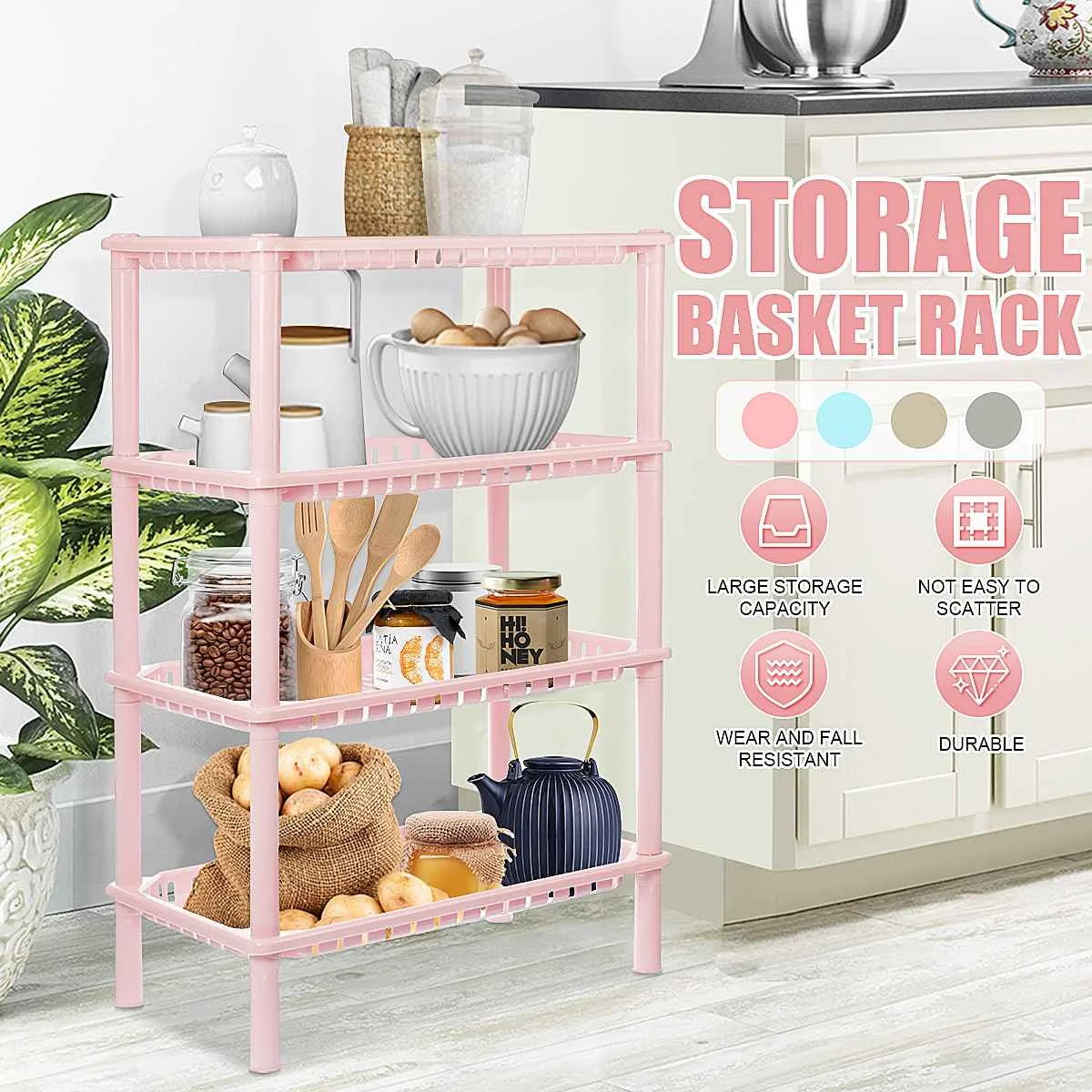4 Layers Storage Organizer Rack Basket Shelf Kitchen Basket Vegetable Rack Fruit Floor Storage Basket Dish Basket Rack
4 Layers Storage Organizer Rack Basket Shelf Kitchen Basket Vegetable Rack Fruit Floor Storage Basket Dish Basket Rack