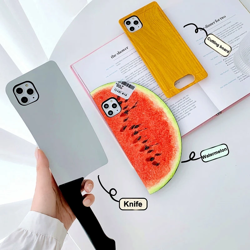 3D Kitchen Knife Phone Case For IPhone 11Pro MAX 11 X Xs Max 7 8Plus Cute Simulation Cutting Board Watermelon Pattern Soft Cover
3D Kitchen Knife Phone Case For IPhone 11Pro MAX 11 X Xs Max 7 8Plus Cute Simulation Cutting Board Watermelon Pattern Soft Cover
