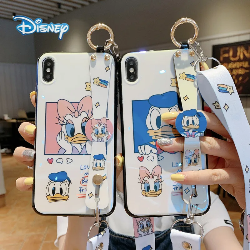 Disney Donald Daisy Cartoon Mobile Phone Case with Wristband for iPhone13 12 11 Pro Max Mini XR XS 7 8 Plus Cute Anti-Fall Cover 
Disney Donald Daisy Cartoon Mobile Phone Case with Wristband for iPhone13 12 11 Pro Max Mini XR XS 7 8 Plus Cute Anti-Fall Cover