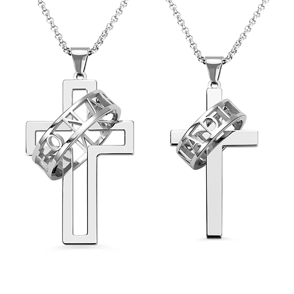 Uonney Wholesale Personalized Fashion Couple Faith Cross Necklace With Halo Circle Customized Cross Necklace With Name Circle
Uonney Wholesale Personalized Fashion Couple Faith Cross Necklace With Halo Circle Customized Cross Necklace With Name Circle