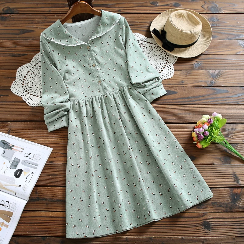 Japan style mori girl cute kawaii vestidos new autumn fashion long sleeve print corduroy dress
Japan style mori girl cute kawaii vestidos new autumn fashion long sleeve print corduroy dress