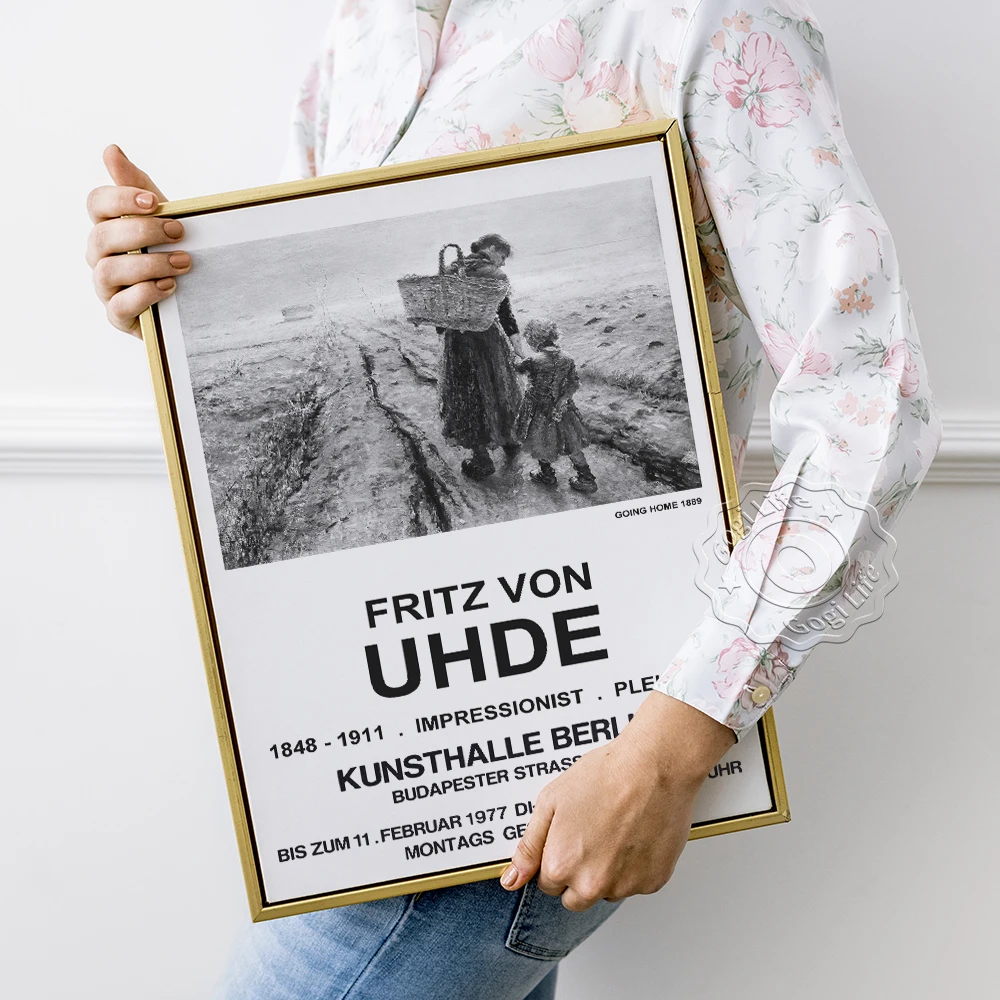 Fritz Von Uhde Exhibition Museum Poster, Going Home Vintage Charcoal Canvas Painting, Platoon Kunsthalle Berlin Backdrop Decor
Fritz Von Uhde Exhibition Museum Poster, Going Home Vintage Charcoal Canvas Painting, Platoon Kunsthalle Berlin Backdrop Decor
