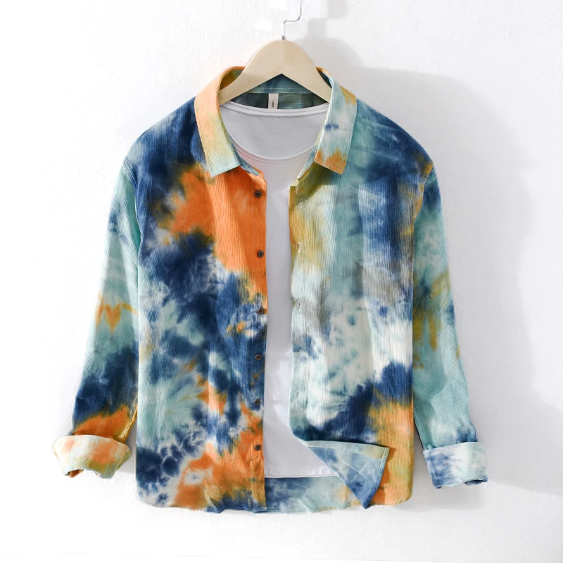 Autumn New Corduroy Tie Dye Shirt For Men Long Sleeve Fashion Casual Party Shirt Pure Cotton Street Individuality Men's Clothing
Autumn New Corduroy Tie Dye Shirt For Men Long Sleeve Fashion Casual Party Shirt Pure Cotton Street Individuality Men's Clothing