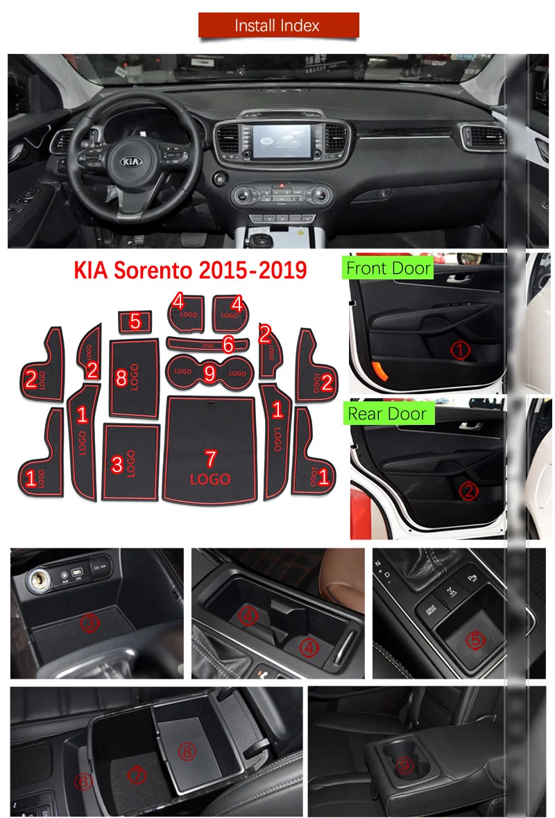 Автомобильный гаджет коврик для Kia Sorento 2015 2016 2017 2018 2019 Prime UM MK3 аксессуары гелевая