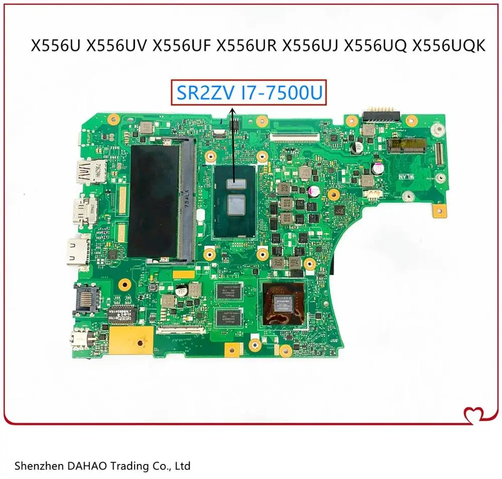 Для Asus X556U X556UV X556UF X556UR X556UJ X556UQ X556UQK материнская плата для ноутбука с i7-7500U Процессор