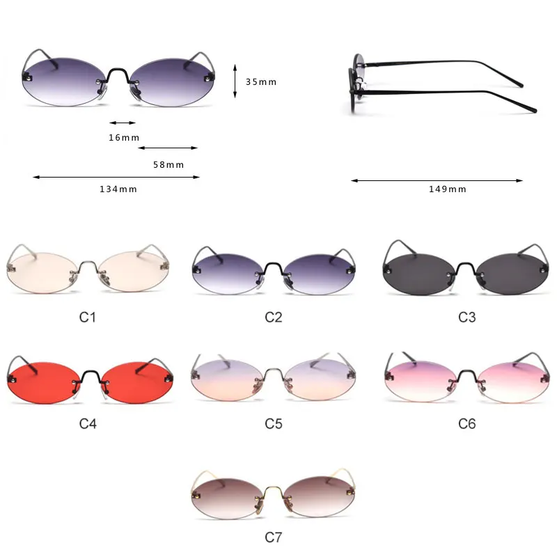 New Vintage Small Oval Rimless Sunglasses Ladies 2021 Red Colorful Sun Glasses Frameless Metal Eyeglasses Women Men UV400 Gift
New Vintage Small Oval Rimless Sunglasses Ladies 2021 Red Colorful Sun Glasses Frameless Metal Eyeglasses Women Men UV400 Gift