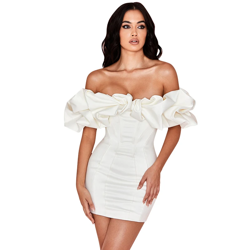 Sexy Ruffles White Strapless Mini Dress Backless Off Shoulder Bodycon Dresses Women Summer Elegant Party Clubwear Female CX1662
Sexy Ruffles White Strapless Mini Dress Backless Off Shoulder Bodycon Dresses Women Summer Elegant Party Clubwear Female CX1662