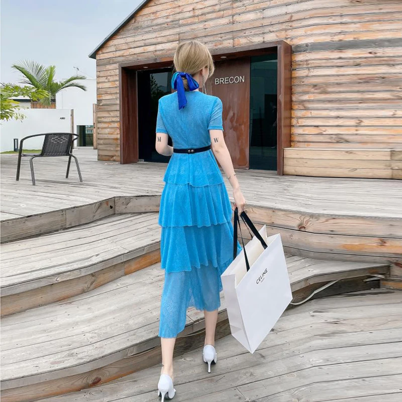 Women's Summer Designer Fashion Short Sleeve Ruffle Cascading Long Maxi Dress Party Robe Femme Sweet Vestidos
Women's Summer Designer Fashion Short Sleeve Ruffle Cascading Long Maxi Dress Party Robe Femme Sweet Vestidos