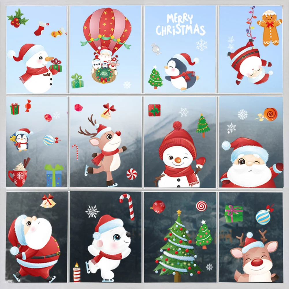 Christmas Window Stickers Christmas Decorations New Year Santa Claus Snowflake Clings Decals for Rooms Glass Doors 6/9/12PCS
Christmas Window Stickers Christmas Decorations New Year Santa Claus Snowflake Clings Decals for Rooms Glass Doors 6/9/12PCS