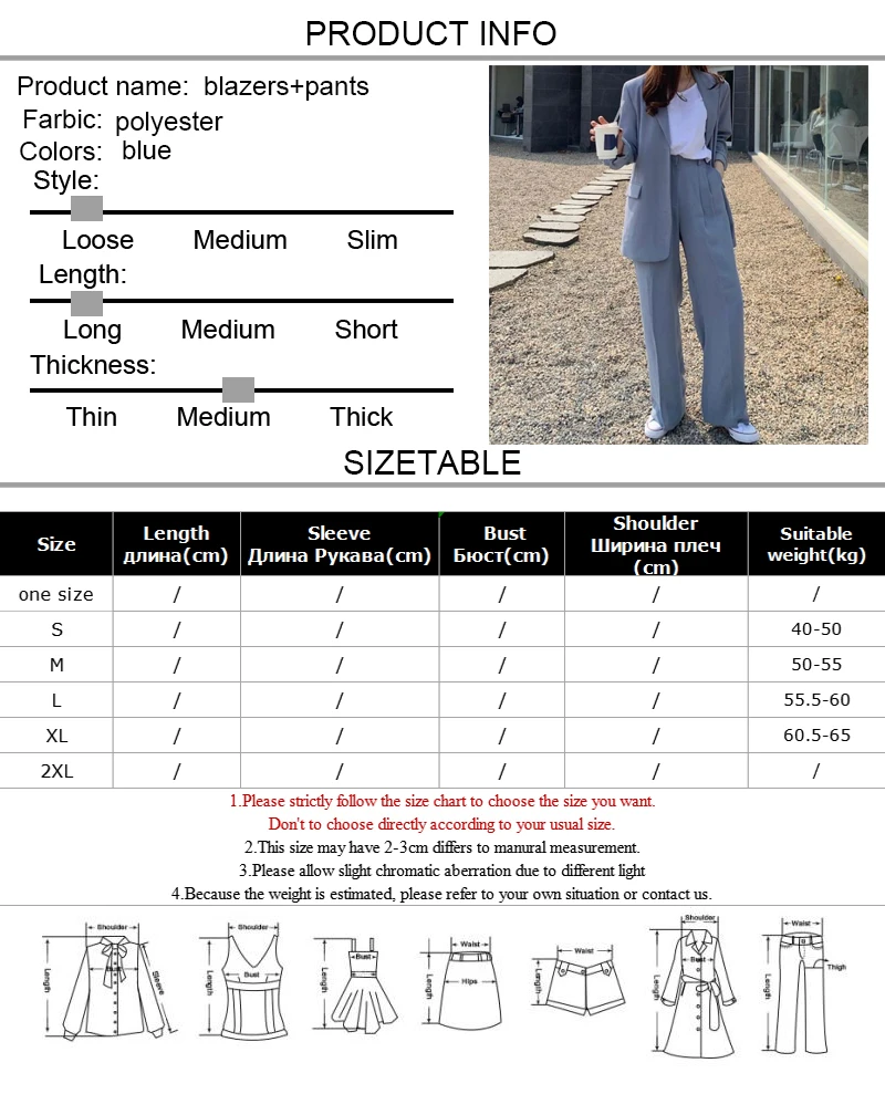 Korea Chic Spring Blue Two-Piece Set Office Ladies Blazers+High Waist Straight Mopping Trousers Women Fashion Pant Suits
Korea Chic Spring Blue Two-Piece Set Office Ladies Blazers+High Waist Straight Mopping Trousers Women Fashion Pant Suits