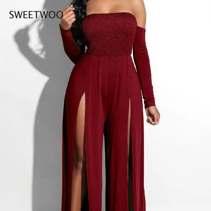 Women Fashion Solid Color Lady Rompers Party Clubwear Jumpsuit Leg Side Split One Shoulder Long Jumpsuits
Women Fashion Solid Color Lady Rompers Party Clubwear Jumpsuit Leg Side Split One Shoulder Long Jumpsuits