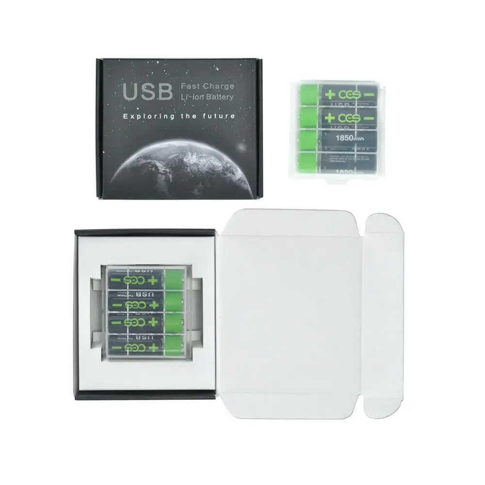 1.5V 1850mWh AA R6 14500 USB Fast Charge Li-ion battery Conveniently charging by USB port
1.5V 1850mWh AA R6 14500 USB Fast Charge Li-ion battery Conveniently charging by USB port