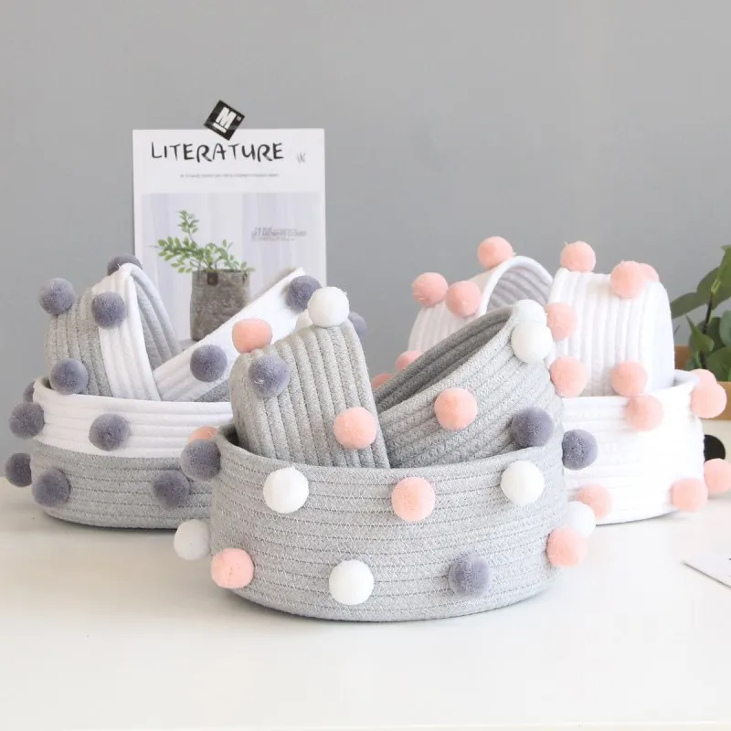 Ins Wool Balls Cotton Rope Woven Storage Basket Desktop Cosmetics Organizer Nordic Style Sundries Dirty Clothes Laundry Baskets
Ins Wool Balls Cotton Rope Woven Storage Basket Desktop Cosmetics Organizer Nordic Style Sundries Dirty Clothes Laundry Baskets