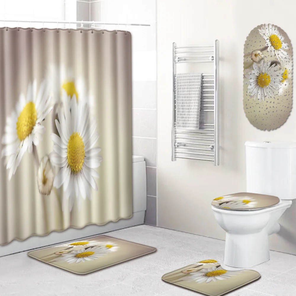 Flower Bathroom Shower Curtain Mat Toilet Cover Mat Bathtub Mat Five-Piece Carpet bathroom rug set bathroom rugs set
Flower Bathroom Shower Curtain Mat Toilet Cover Mat Bathtub Mat Five-Piece Carpet bathroom rug set bathroom rugs set