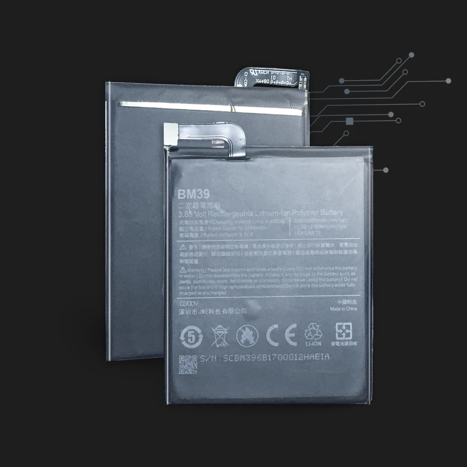 Mobile Phone Replacement Battery For Xiaomi mi 6 mi6 BM39 3250mAh Powerful Polymer Li-ion Battery
Mobile Phone Replacement Battery For Xiaomi mi 6 mi6 BM39 3250mAh Powerful Polymer Li-ion Battery