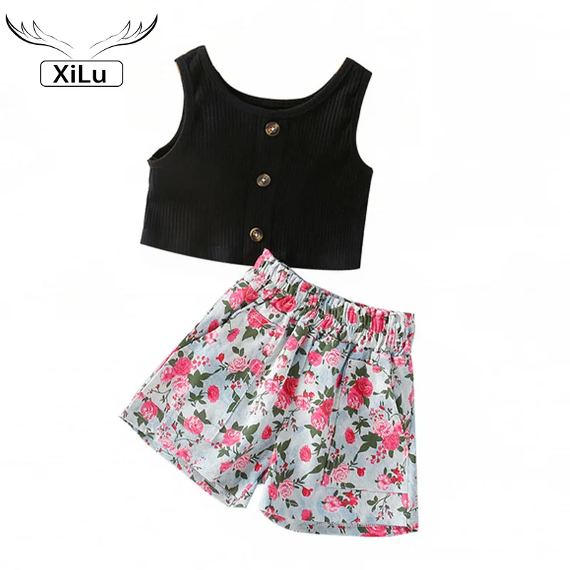 2021 Summer New Girls Black Vest Top + Floral Shorts Two-piece Set Kids Boutique Clothing Wholesale Toddler Girl Clothes 2021
2021 Summer New Girls Black Vest Top + Floral Shorts Two-piece Set Kids Boutique Clothing Wholesale Toddler Girl Clothes 2021