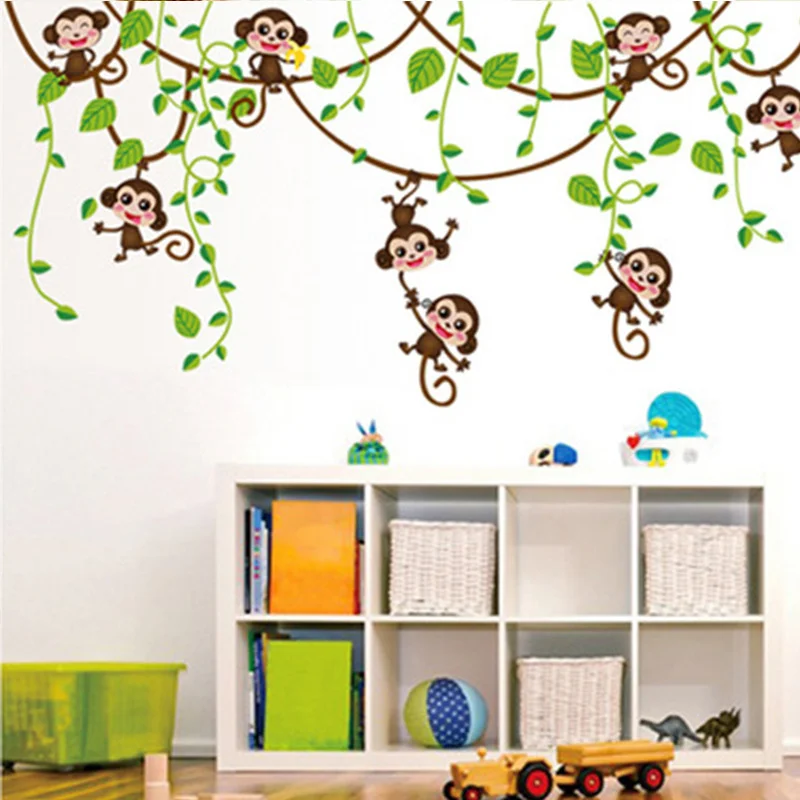 Cute Mini Monkeys Wall Stickers for Kids Room Art Decals Vinyl 3D Animals Plants Wallpaper Sticker Bedroom Nursery Home Decor
Cute Mini Monkeys Wall Stickers for Kids Room Art Decals Vinyl 3D Animals Plants Wallpaper Sticker Bedroom Nursery Home Decor