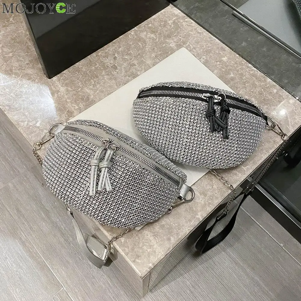 Rhinestone Fanny Waist Bag Classic Texture Creative Delicate Chic Women Casual Zipper Small Chest Crossbody Phone Pack
Rhinestone Fanny Waist Bag Classic Texture Creative Delicate Chic Women Casual Zipper Small Chest Crossbody Phone Pack