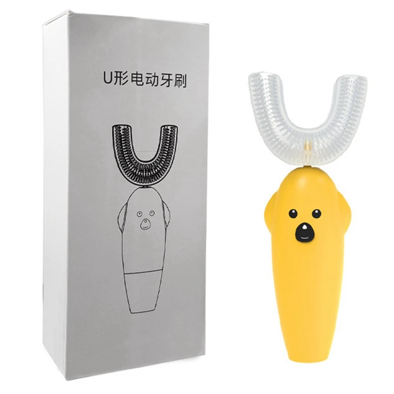 Electric U-Shape Toothbrush brush teeth kids IPX5 Waterproof low-frequency vibration Old Children Kids Silicone Toothbrush 
Electric U-Shape Toothbrush brush teeth kids IPX5 Waterproof low-frequency vibration Old Children Kids Silicone Toothbrush