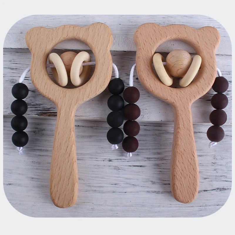 Baby Beech Teether Bell Rattle Silicone Beads Soother Molar Toddler Teething Nursing Toy Shower Gifts
Baby Beech Teether Bell Rattle Silicone Beads Soother Molar Toddler Teething Nursing Toy Shower Gifts